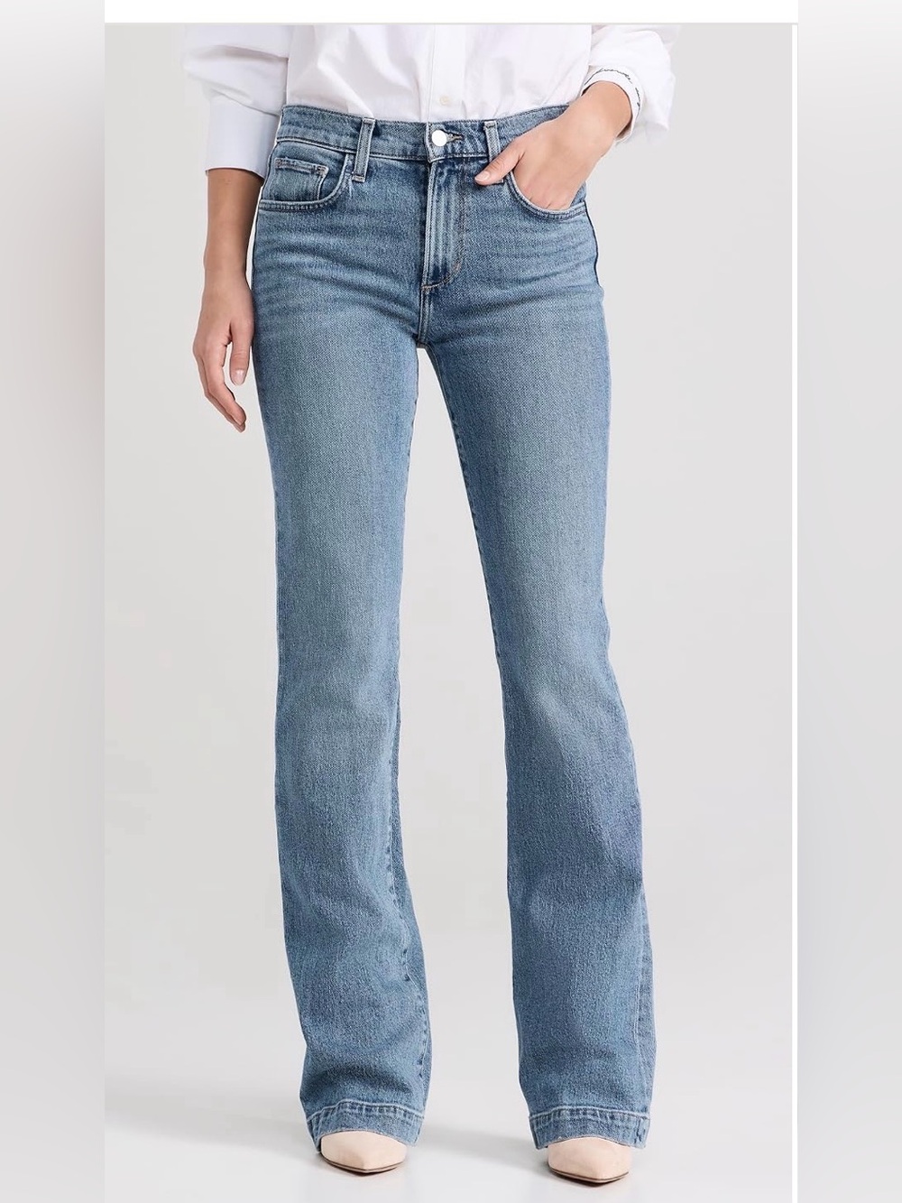 Joe’s Jeans The Frankie Bootcut Mid Rise Good Eye Wash Wide Hem Size 28 EUC